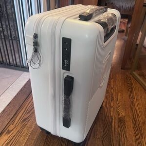 White Hard Shell Suitcase with Combination Lock